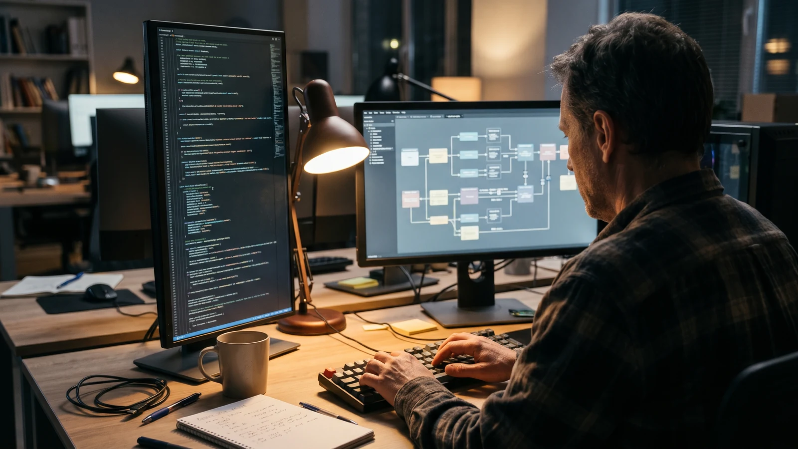 Capa do artigo comparando low-code e desenvolvimento sob medida com débito técnico